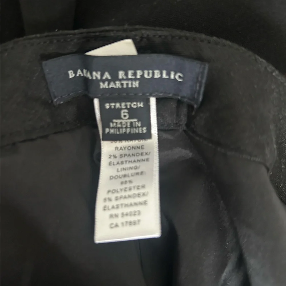 Y2K Banana Republic Martin Women’s Size 6 Black Stretch Dress Pants Linen Blend